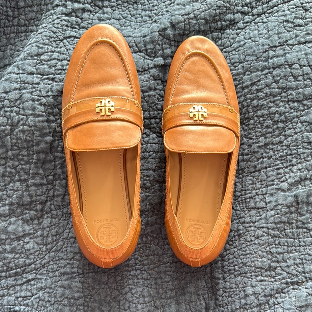 Tory Burch brown leather loafers for women